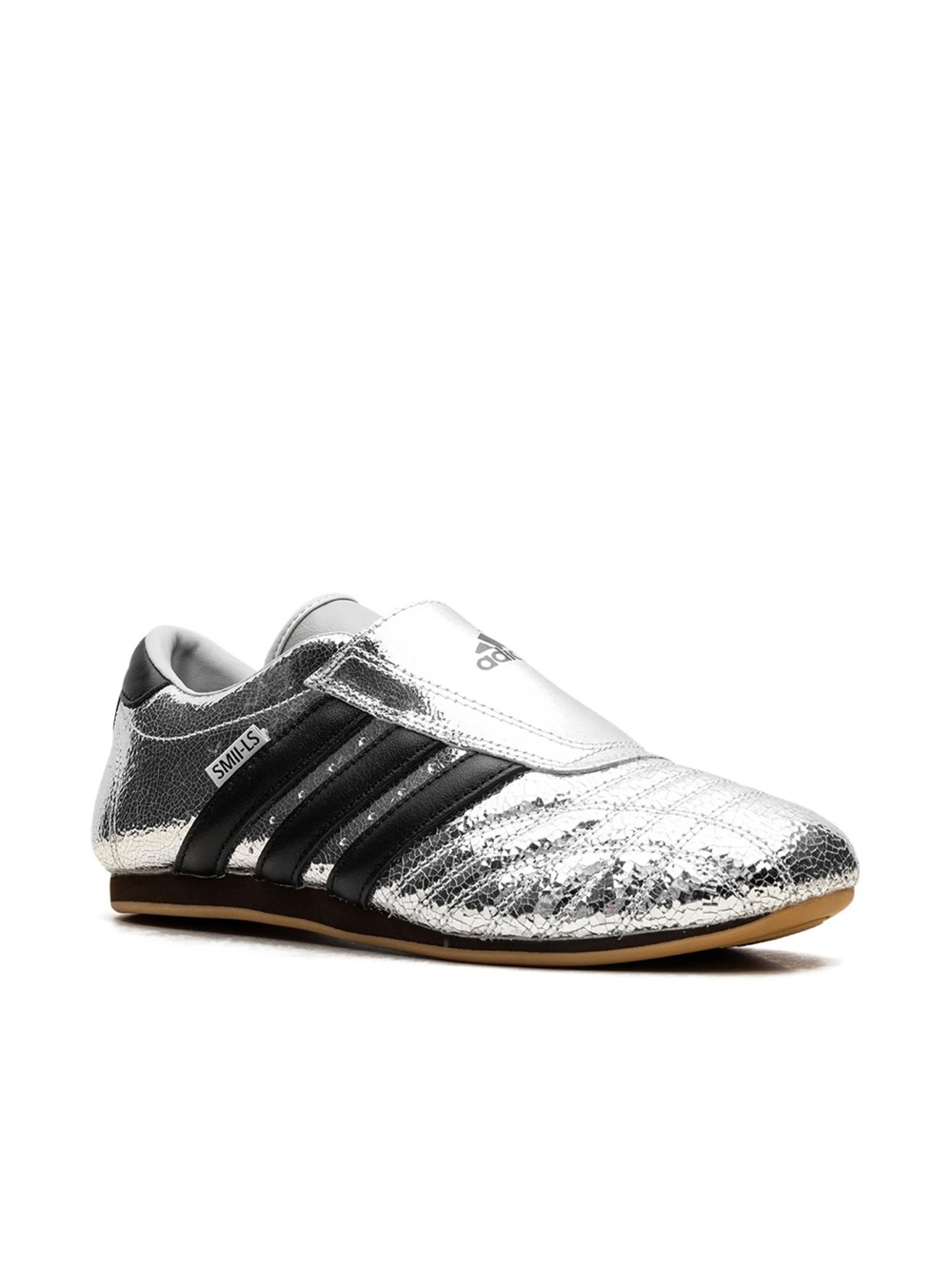 adidas Kids Metallic Silver & Black Slip-On Sneakers